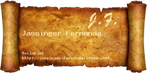 Jassinger Fernanda névjegykártya